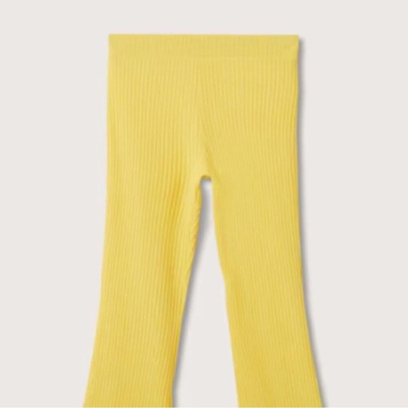 Mango MNG Front Slit Knit Pants Yellow NWT Small - Picture 7 of 13